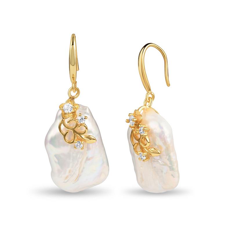Freeform Baroque Pearl Earrings